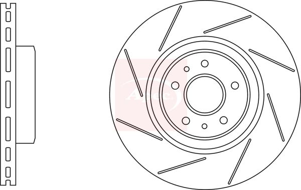 Apec 2 x Brake Disc Set Slotted/Internally Vented
