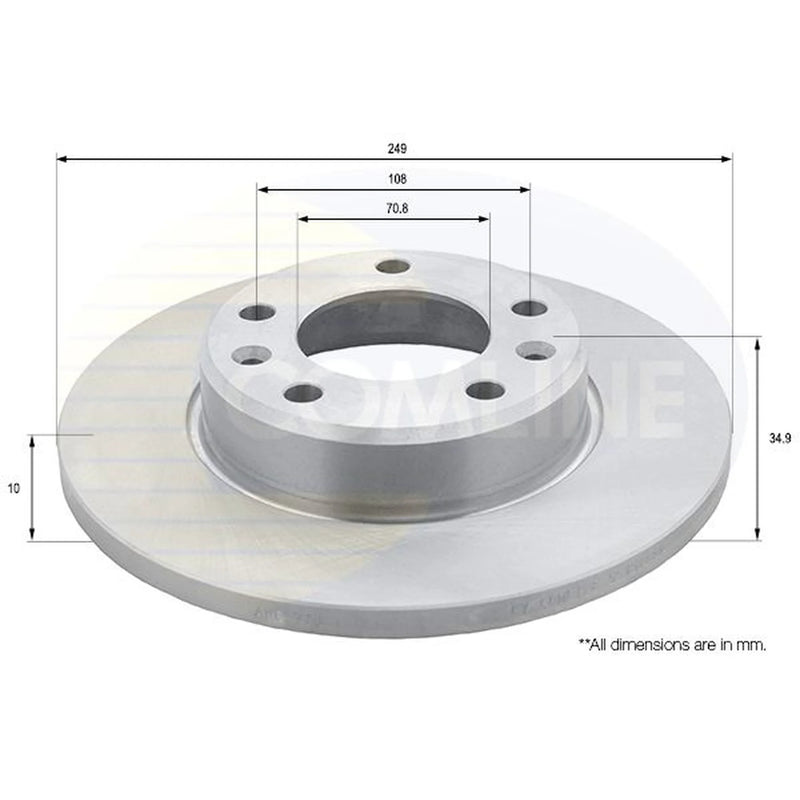 Comline 2 x Solid Rear Brake Discs ADC2728