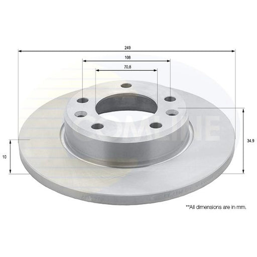 Comline 2 x Solid Rear Brake Discs ADC2728