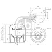 Febi Air Suspension Bellow 242mm 109190