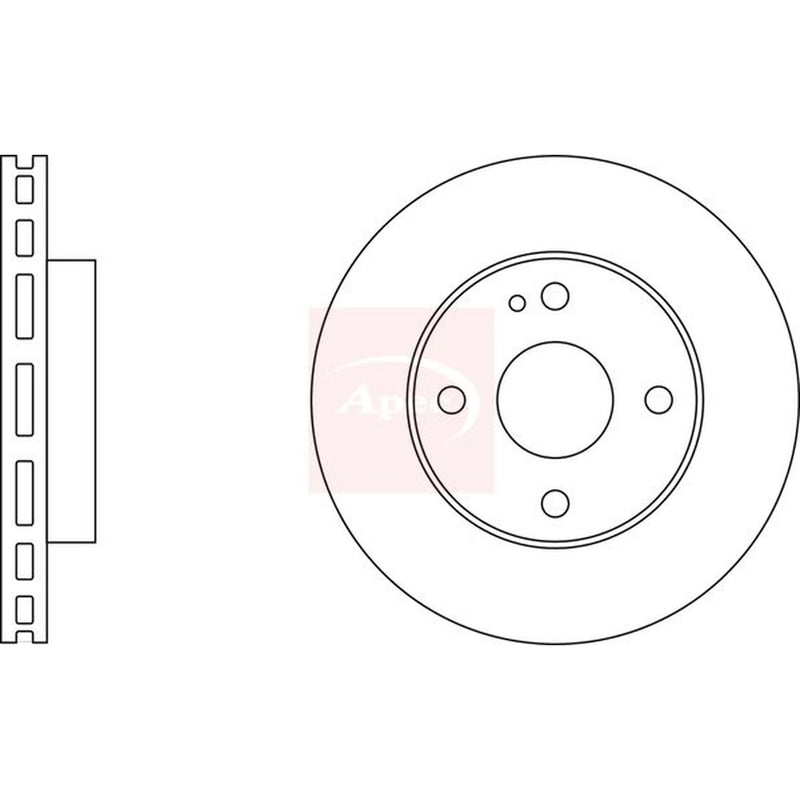 Apec 2 x Vented Front Brake Discs DSK303