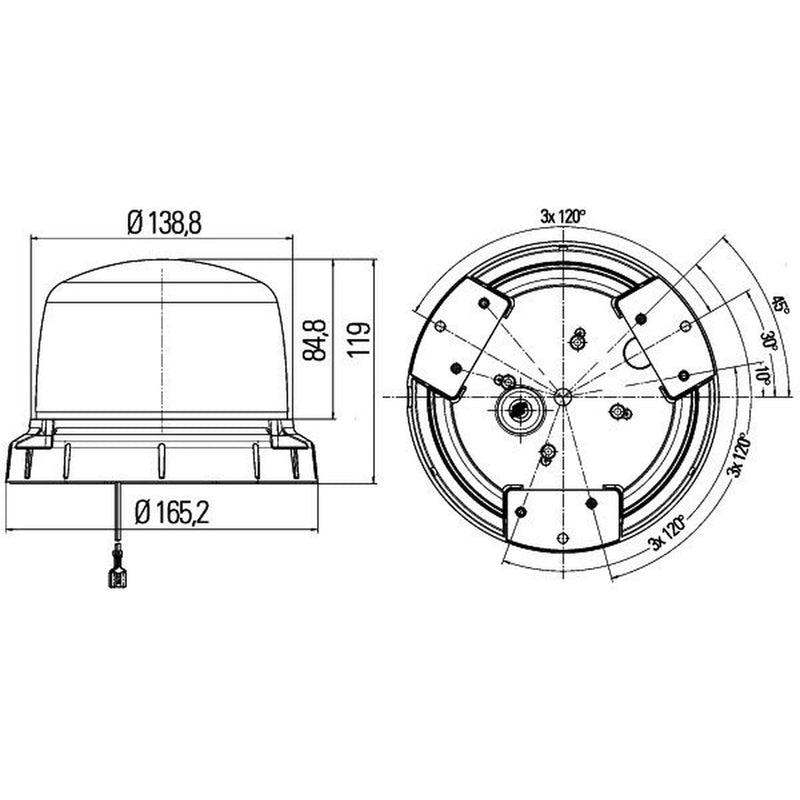 Hella Rotating Beacon Wide High 2XD 012 480-011