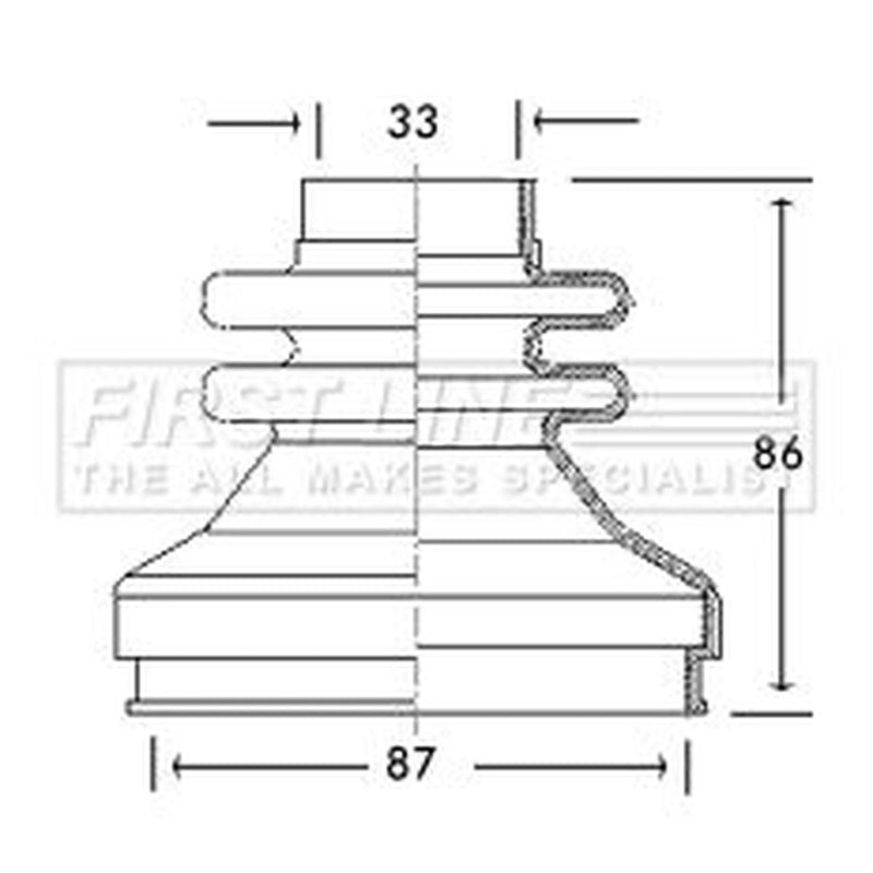 First Line Drive Shaft Bellow Kit Front Left FCB2763