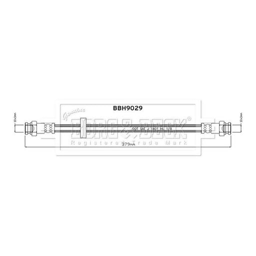 Borg & Beck Brake Hydraulic Hose Line Front Left BBH9029