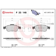 Brembo 4 x Front Brake Pad Set P23148