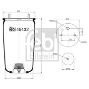 Febi Air Suspension Bellow 208mm 45432
