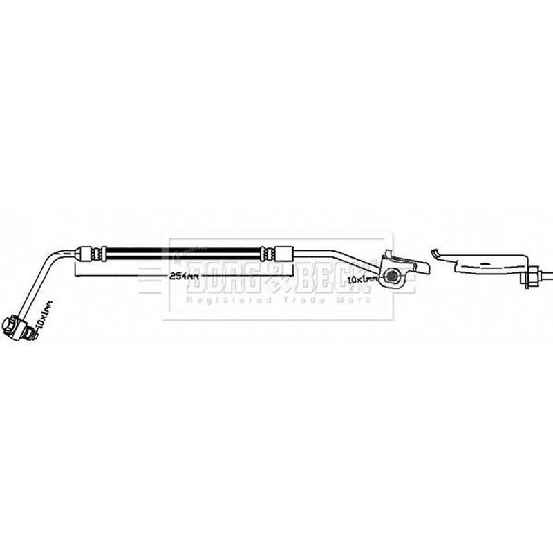 Borg & Beck Brake Hydraulic Hose Line Rear Left BBH8632