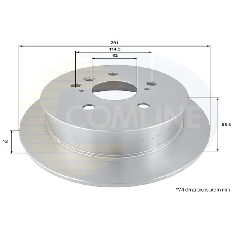 Comline 2 x Solid Rear Brake Discs ADC01102