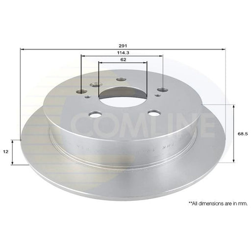 Comline 2 x Solid Rear Brake Discs ADC01102