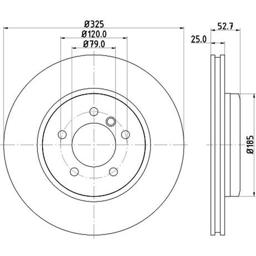 DON 2 x Internally Vented Front Brake Discs PCD11832