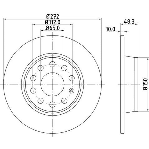 DON 2 x Solid Rear Brake Discs PCD10162
