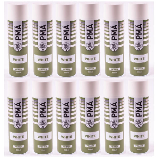 12X PMA Aerosol Spray Primer White 500ml High Coverage Plastic Primer PMA  - Town Parts