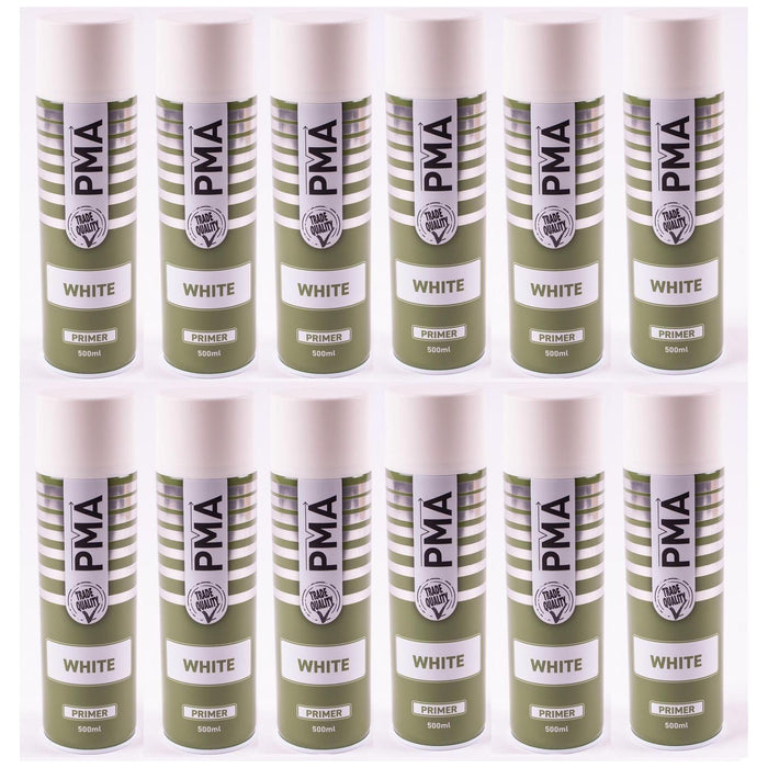 12X PMA Aerosol Spray Primer White 500ml High Coverage Plastic Primer PMA  - Town Parts