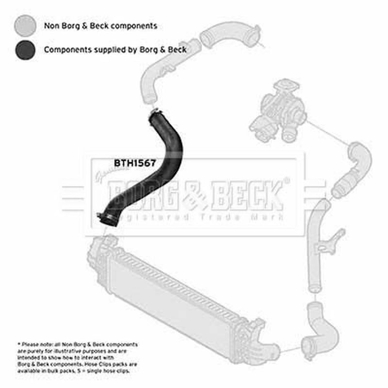 Borg & Beck Intercooler Turbo Charge Air Hose BTH1567
