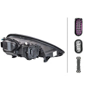 Hella Headlight Headlamp LED Left 1EX 011 099-111