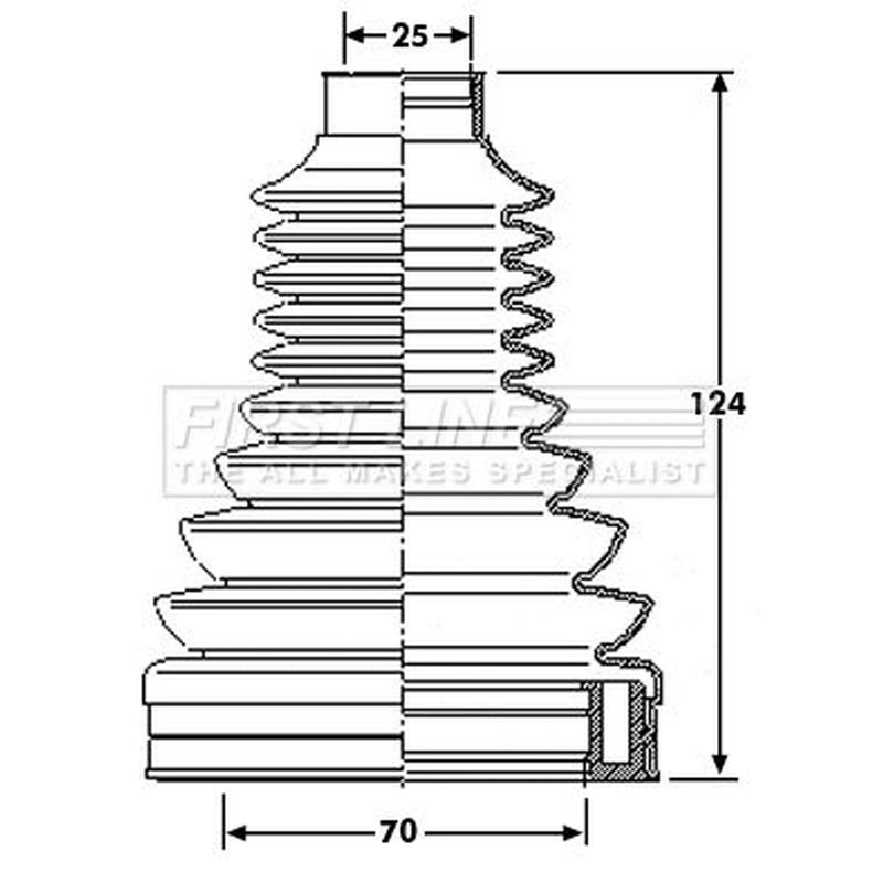 First Line Drive Shaft Bellow Kit Front Left Thermoplast FCB6199