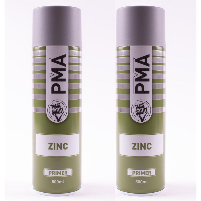 2x AUTOTEK Professional Zinc Primer 500ml Spray Paint High Coverage Autotek  - Town Parts
