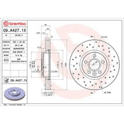 Brembo Xtra 2 x Perforated/Vented Front Brake Discs 09.A427.1X