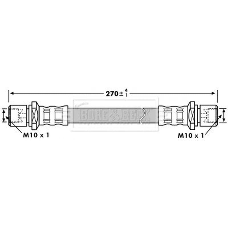 Borg & Beck Brake Hydraulic Hose Line Left BBH7204