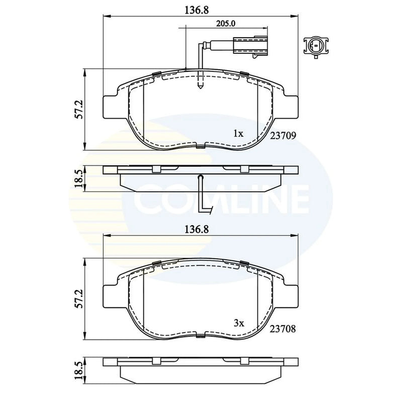 Comline 4 x Front Brake Pad Set CBP11038