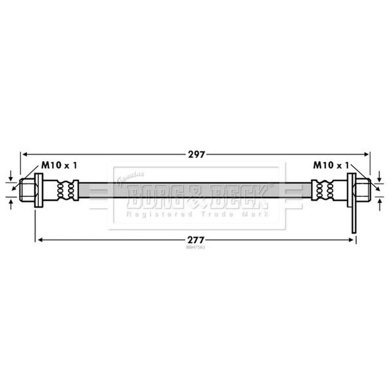 Borg & Beck Brake Hydraulic Hose Line Rear BBH7561