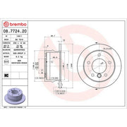 Brembo 2 x Solid Rear Brake Discs 08.7724.20
