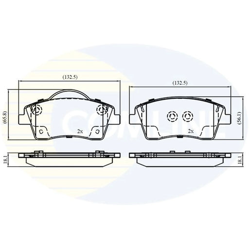 Comline 4 x Front Brake Pad Set CBP02855