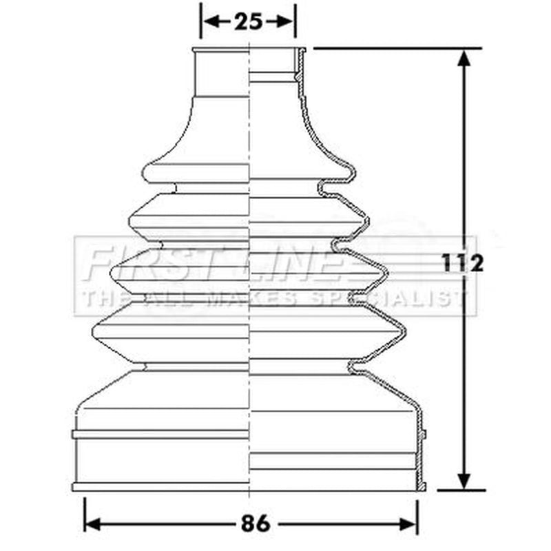 First Line Drive Shaft Bellow Kit Front Left Thermoplas FCB6256