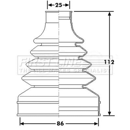 First Line Drive Shaft Bellow Kit Front Left Thermoplas FCB6256