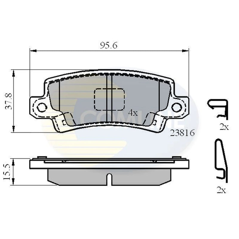 Comline 4 x Rear Brake Pad Set CBP3942