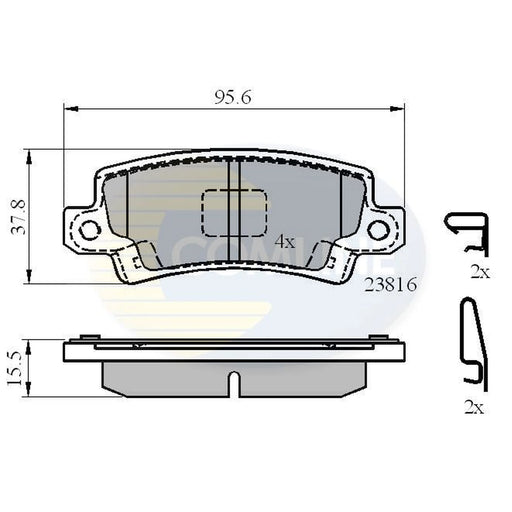 Comline 4 x Rear Brake Pad Set CBP3942