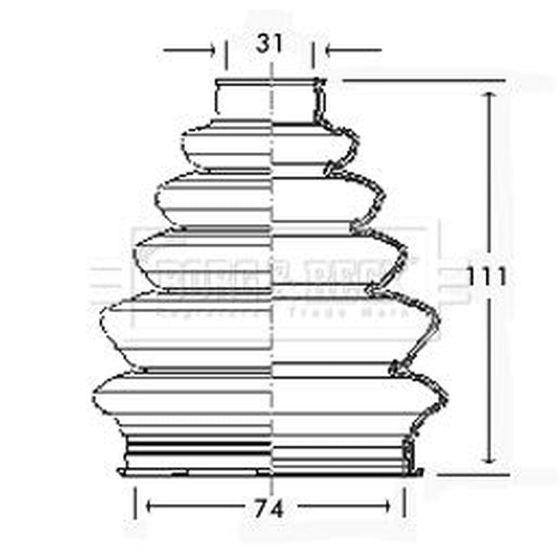 Borg & Beck Drive Shaft Bellow Kit Front Left Thermoplast BCB2327