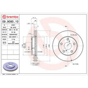 Brembo 2 x Internally Vented Front Brake Discs 09.9085.10