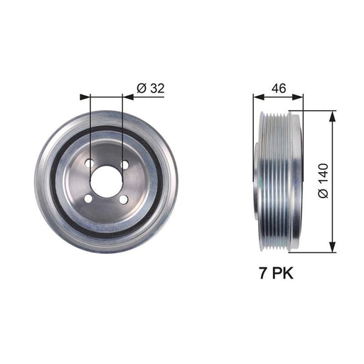 Gates Crank Shaft Belt Pulley TVD1078