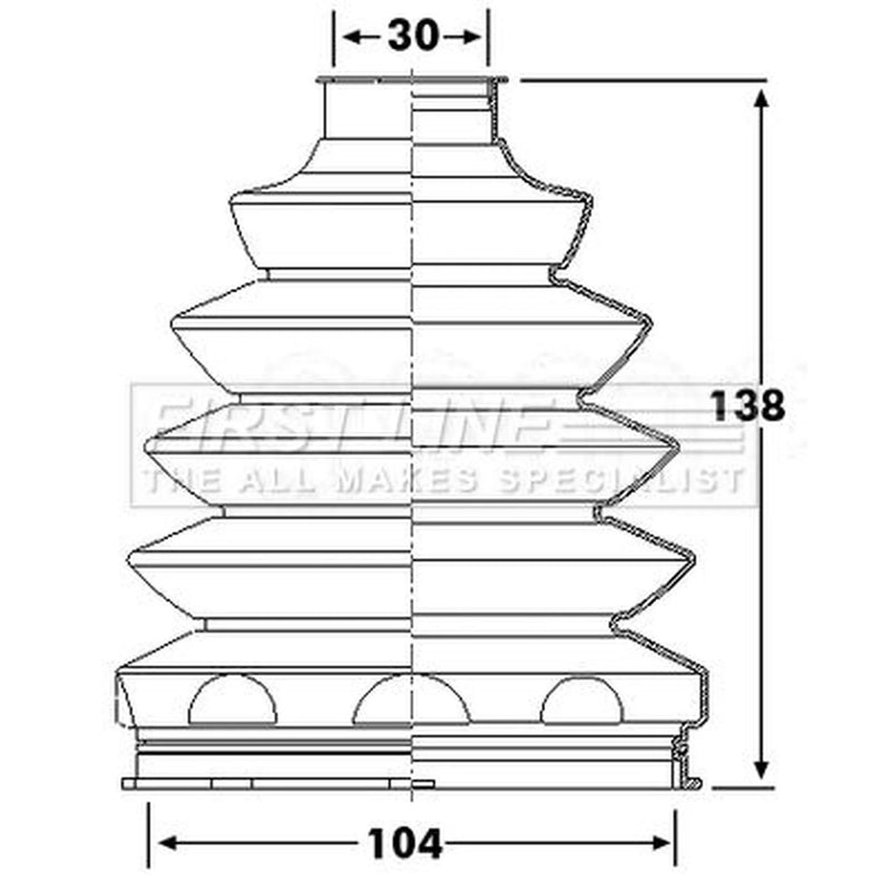 First Line Drive Shaft Bellow Kit Front Left Thermoplast FCB6228