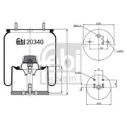 Febi Air Suspension Bellow 259mm 20340