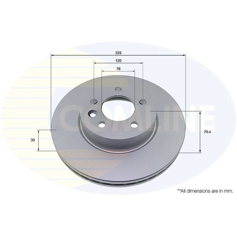Comline 2 x Internally Vented Front Brake Discs ADC5043V