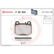 Brembo 4 x Rear Brake Pad Set P50043