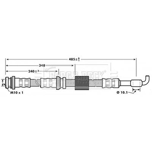 Borg & Beck Brake Hydraulic Hose Line Rear Left BBH7208