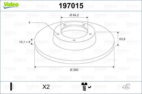 Febi 2 x Brake Disc Set Solid Rear