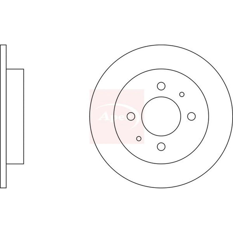 Apec 2 x Solid Rear Brake Discs DSK2065