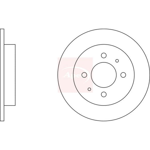 Apec 2 x Solid Rear Brake Discs DSK2065