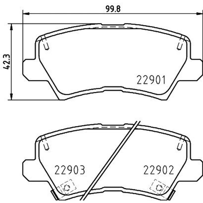 DON Rear Brake Pad Set PCP2165