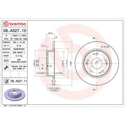 Brembo 2 x Solid Rear Brake Discs 08.A327.11
