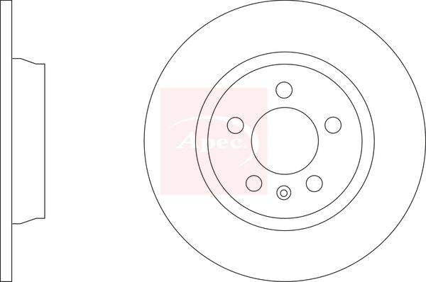 Apec 2 x Brake Disc Set Solid