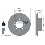 Textar 2 x Internally Vented Brake Discs 92064607
