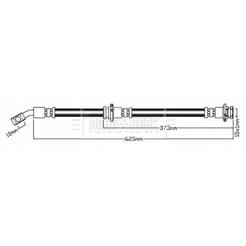 Borg & Beck Brake Hydraulic Hose Line Front Left BBH8727