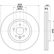 DON 2 x Internally Vented Front Brake Discs PCD22061