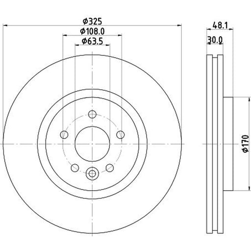 DON 2 x Internally Vented Front Brake Discs PCD22061