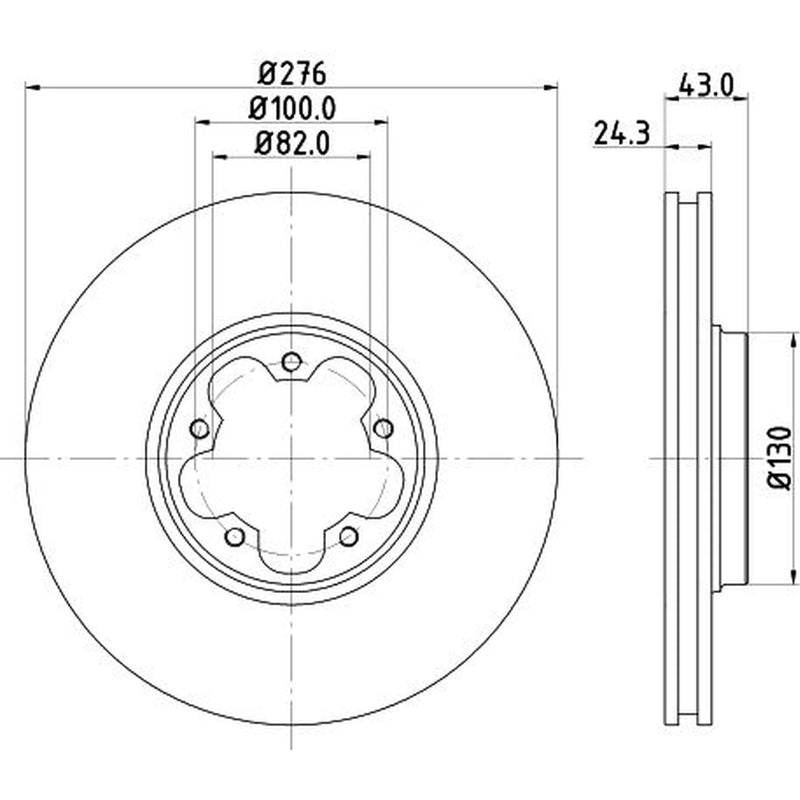 DON 2 x Internally Vented Front Brake Discs PCD18132